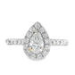 18K White Gold - Pear Shape Diamond Ring - J35748