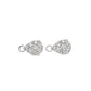 18K White gold earring jackets featuring clusters of diamonds. Item J35758 - ABC Jewelry Co