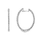 18K White gold delicate hoop earrings set with round brilliant diamonds - item J35792, ABC Jewelry Co