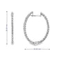 18K White gold delicate hoop earrings set with round brilliant diamonds - item J35792, ABC Jewelry Co
