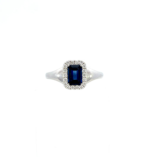 14KW Sapphire Diamond Ring