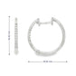 14K White gold hoop earrings accented with a row of round brilliant diamonds. Item J35835 - ABC Jewelry Co. 