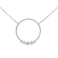 14K White gold circle pendant set with round brilliant diamonds - ABC Jewelry