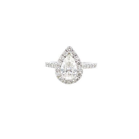 18KW Pear Shape Diamond Engagement Ring-R92594B