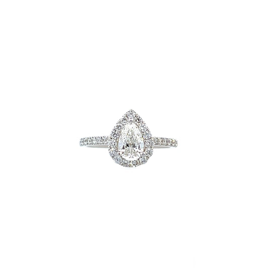 18KW Pear Shape Diamond Engagement Ring