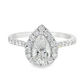 18K White Gold - Pear Shape Diamond Ring - J35948