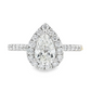 18K White Gold - Pear Shape Diamond Ring - J35948