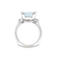 14K White Gold - Aquamarine & Diamond Ring - J36001