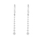18K White gold dangle earrings with a vertical cascade of round brilliant diamonds. Item J36006 - ABC Jewelry Co