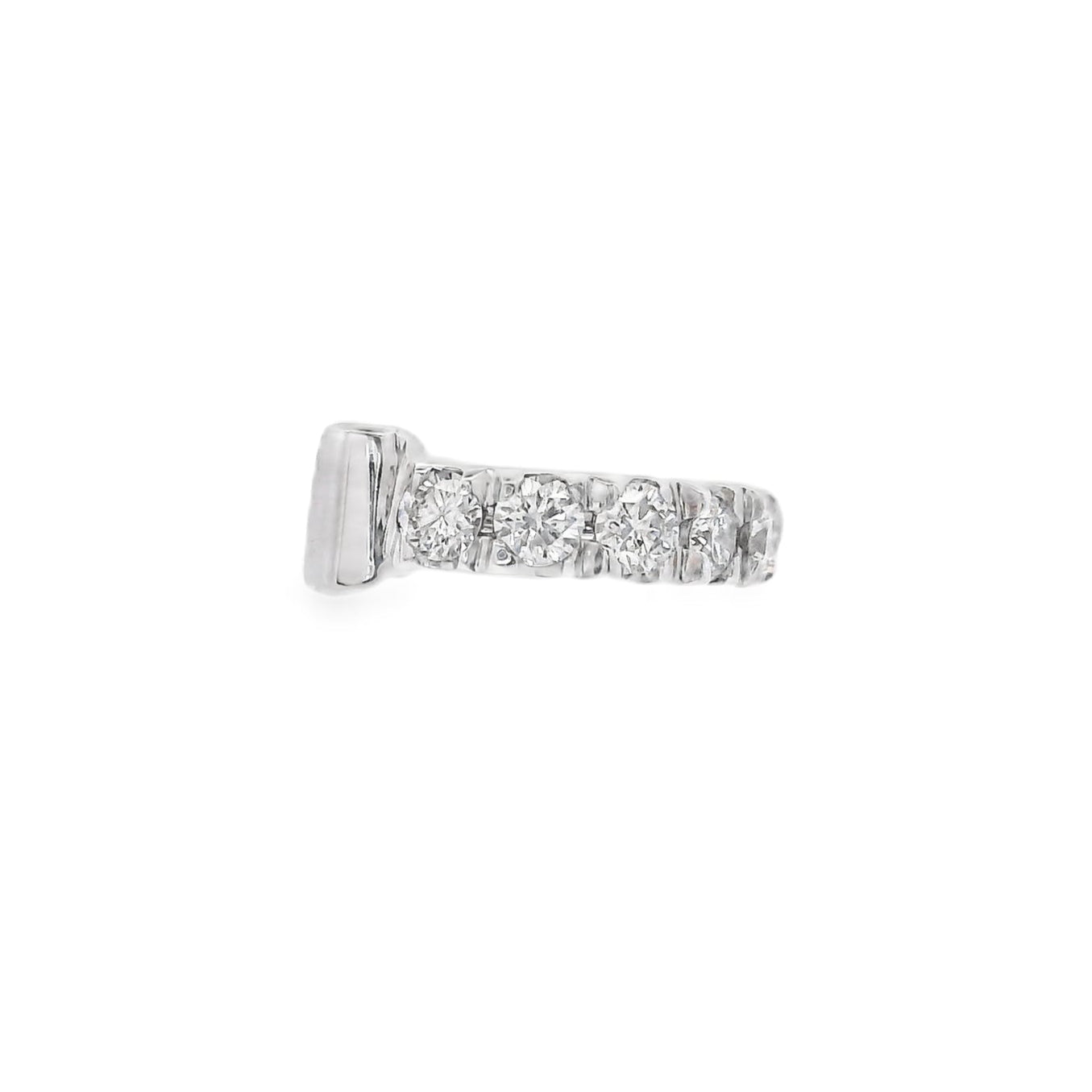 14K White gold ear cuff set with round brilliant diamonds - item J36011, ABC Jewelry Co