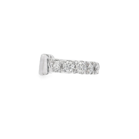 14K White gold ear cuff set with round brilliant diamonds - item J36011, ABC Jewelry Co