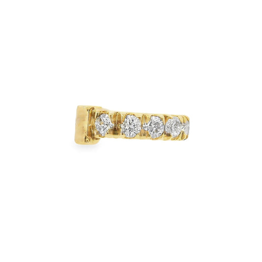 18K Yellow gold ear cuff set with round brilliant diamonds, item J36033 - ABC Jewelry Co. 