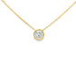 14K Yellow gold solitaire necklace with a bezel set round brilliant diamond. Item J36073 - ABC Jewelry Co. 