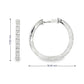 18K White gold hoop earrings set with a row of round brilliant diamonds. Item J36133 - ABC Jewelry Co. 