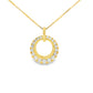 18K Yellow gold circular pendant set with round brilliant diamonds graduating in size. Item J36228 - ABC Jewelry Co. 