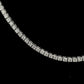 18K White gold tennis necklace set with round brilliant diamonds. Item J36278 - ABC Jewelry Co.