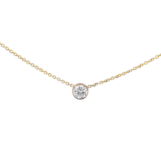 14 kt yellow gold diamond necklace
