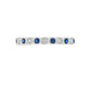 18K White gold band bezel set with alternating diamonds and blue sapphires. Item J36377 - ABC Jewelry Co. 