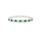 18K White gold band set with alternating diamonds and emeralds. Item J36393 - ABC Jewelry Co. 