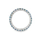 14K White gold eternity band set with princess cut blue sapphires. Item J36403 - ABC Jewelry Co.