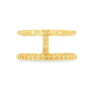 14K Yellow gold double band ring, one beaded band and one polished band connected with a bar. Item J36433 - ABC Jewelry Co.