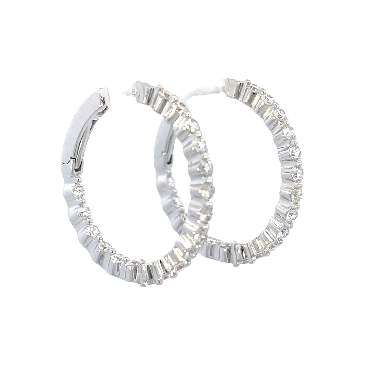 14KW Diamond Hoop Earrings