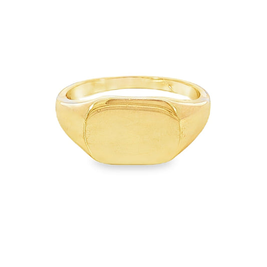 14K Yellow gold rectangular signet ring. Item J36509 - ABC Jewelry Co