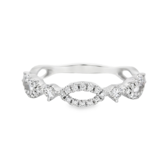 14K White Gold - Diamond Fashion Band - J36720