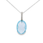 14K White Gold - Blue Topaz Pendant - J36755