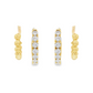 18K Yellow Gold - Diamond Double Hoop Earrings - J36778
