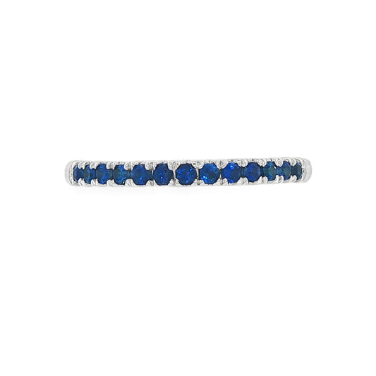18K White gold band set with blue sapphires. Item J36901 - ABC Jewelry Co. 