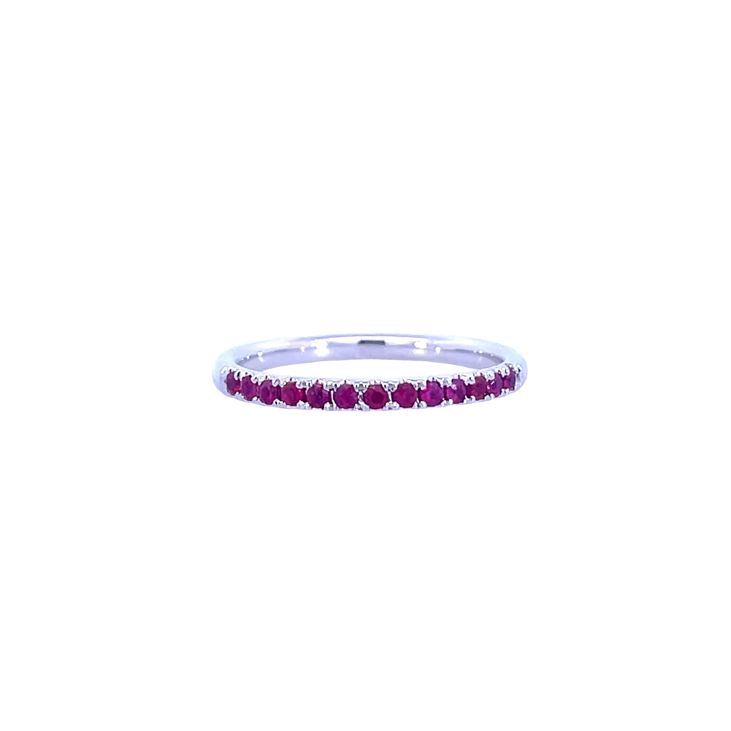 18K White Gold - Ruby Band - J36902