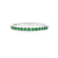 18K White gold band set with round green emeralds. Item J36909 - ABC Jewelry Co