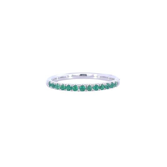 18K White Gold - Emerald Fashion Band - J36909