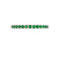 18K White gold band set with round green emeralds. Item J36909 - ABC Jewelry Co
