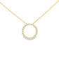 14K Yellow gold necklace with diamond set circle pendant. Item J36922 - ABC Jewelry Co