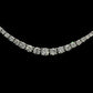 14K White Gold tennis necklace set with graduated round brilliant diamonds. Item J36990 - ABC Jewelry Co.