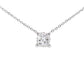 14K White gold solitaire necklace with cushion cut diamond, item number J37013 - ABC Jewelry Co