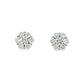 18K White gold earrings with a cluster of round brilliant diamonds. Item J37097 - ABC Jewelry Co.