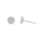 18K White gold earrings with a cluster of round brilliant diamonds. Item J37097 - ABC Jewelry Co.