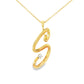14K Yellow gold initial "S" pendant set with one round brilliant diamond. Item J37145 - ABC Jewelry Co. 