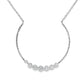 14K White gold 3/4 circle pendant set with round brilliant diamonds - ABC Jewelry
