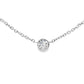 14K White gold solitaire necklace set with bezel set round brilliant diamond - ABC Jewelry Co
