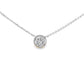 14K White Gold - Bezel Set Diamond Necklace - J37250