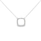 14K White gold necklace with square shape diamond pendant. Item J37268 - ABC Jewelry Co.