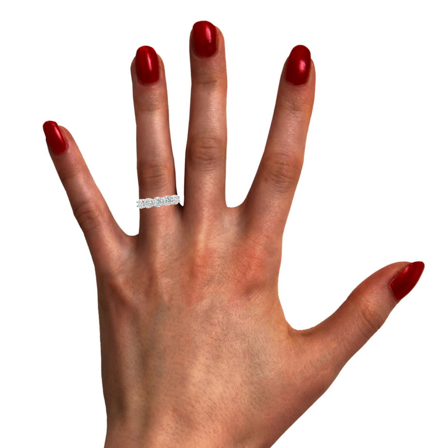 14K White Gold - Diamond Band - J37317