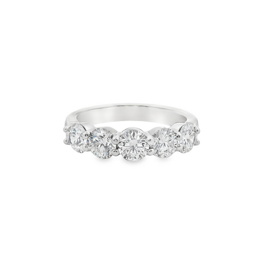 14K White Gold - Diamond Band - J37317
