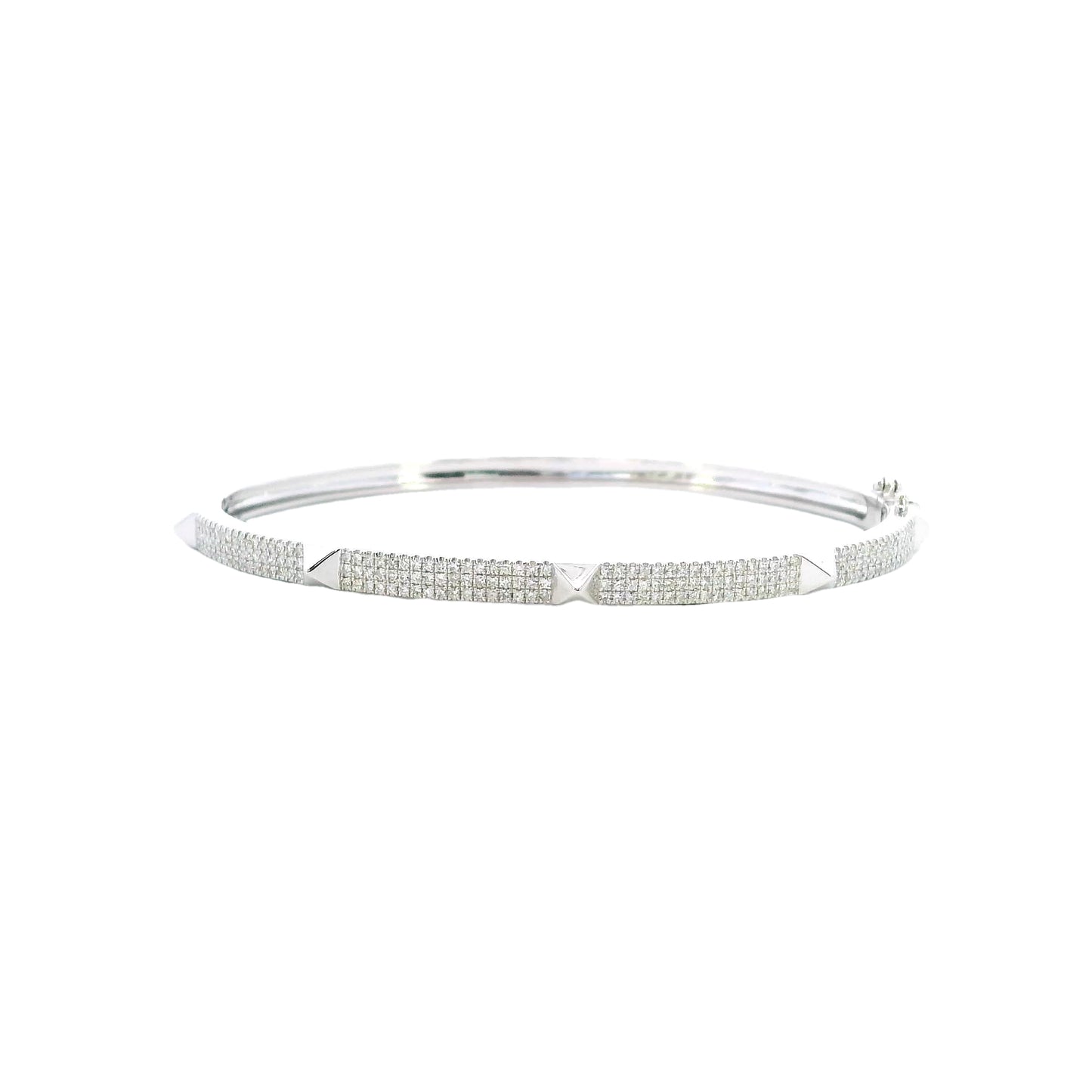 14K White Gold - Bangle Bracelet - J37460