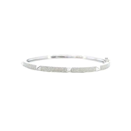 14K White Gold - Bangle Bracelet - J37460