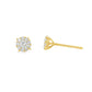 18K Yellow gold diamond cluster stud earrings. Item J37481 - ABC Jewelry Co